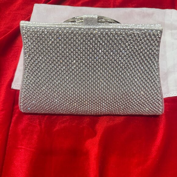MOSSMON FAUX CRYSTAL CLUTCH WRISTLET BLING BAG SMALL TO MEDIUM - Picture 4 of 13